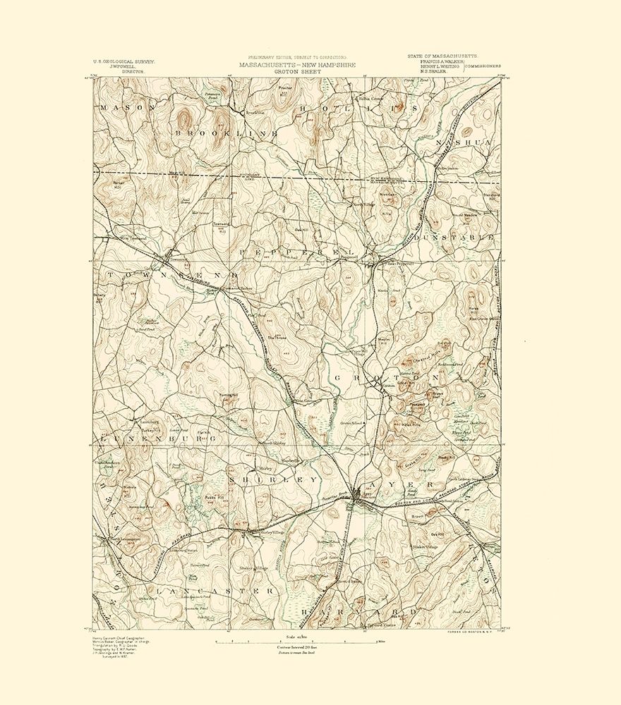 Groton Massachusetts Sheet - USGS 1890