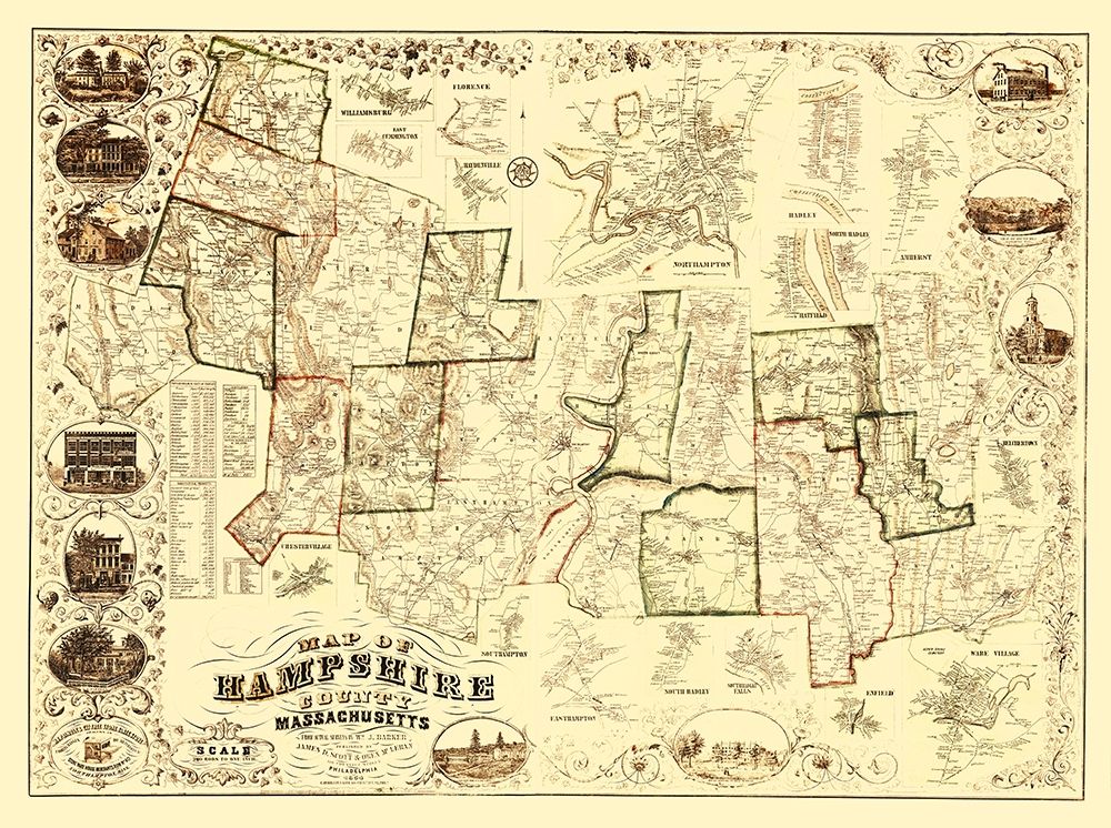 Hampshire Massachusetts - Barker 1854
