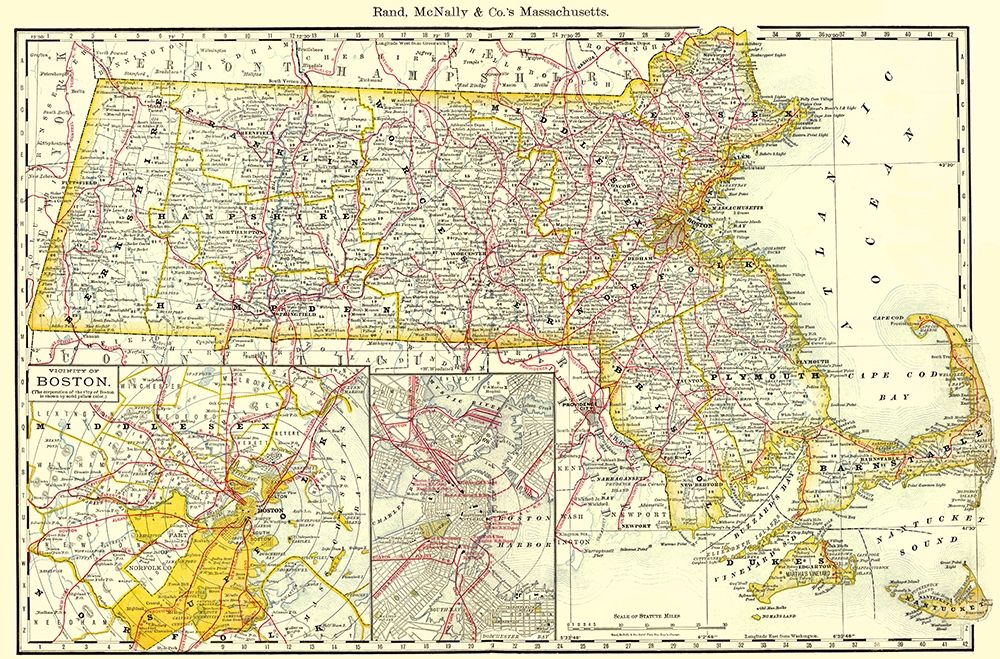 Massachusetts - Rand McNally 1879
