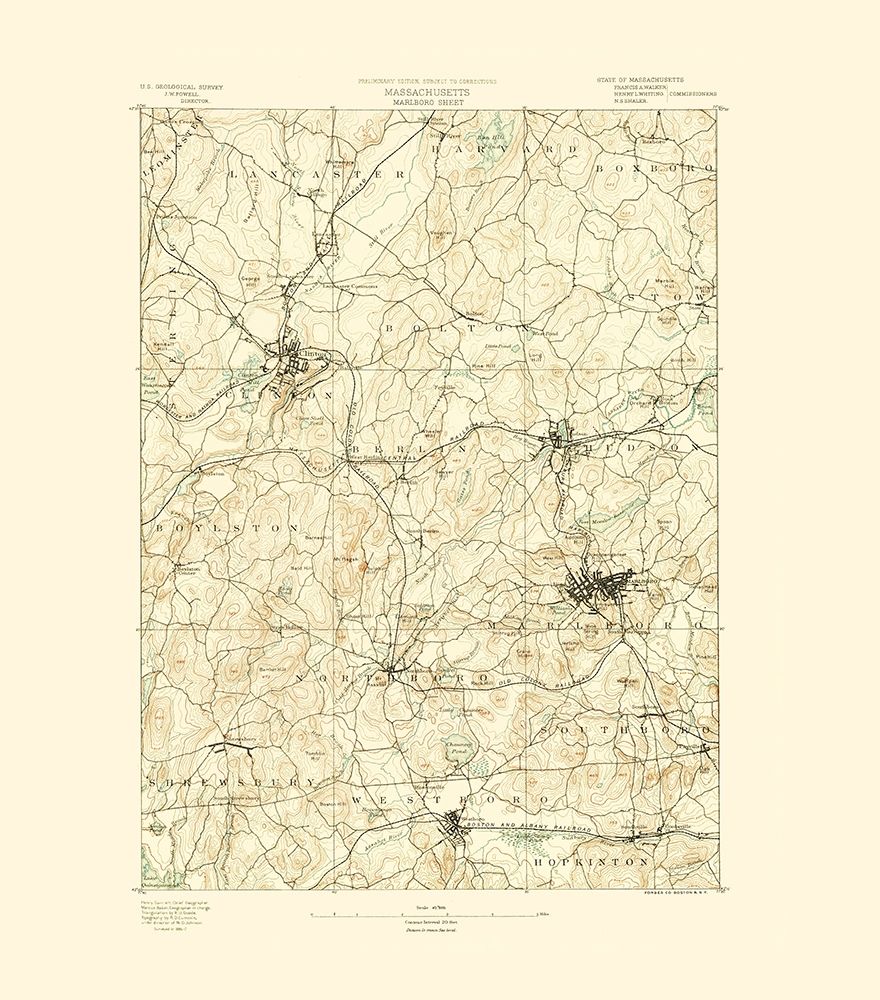 Marlboro Massachusetts Sheet - USGS 1890