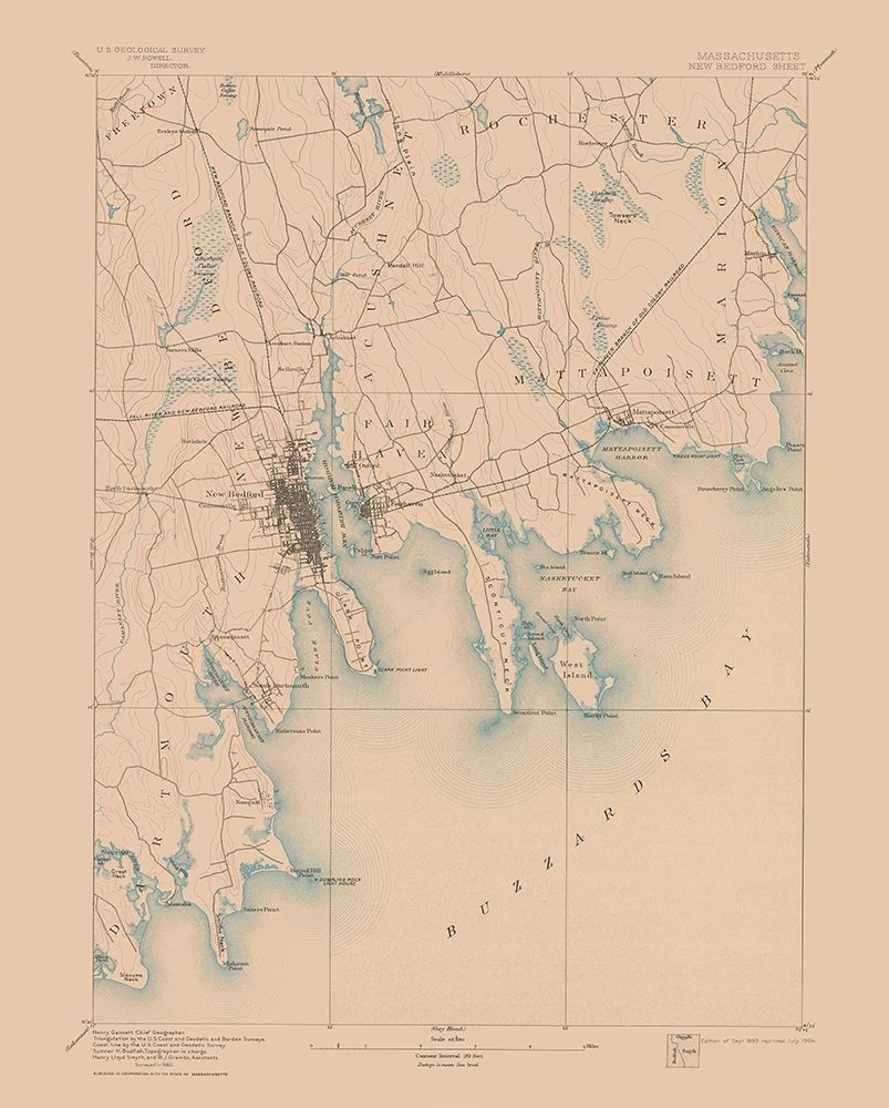 New Bedford Massachusetts Sheet - USGS 1893