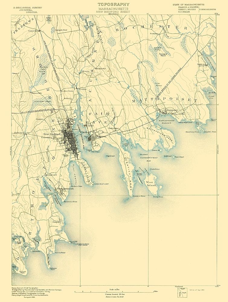 New Bedford Massachusetts Sheet - USGS 1893
