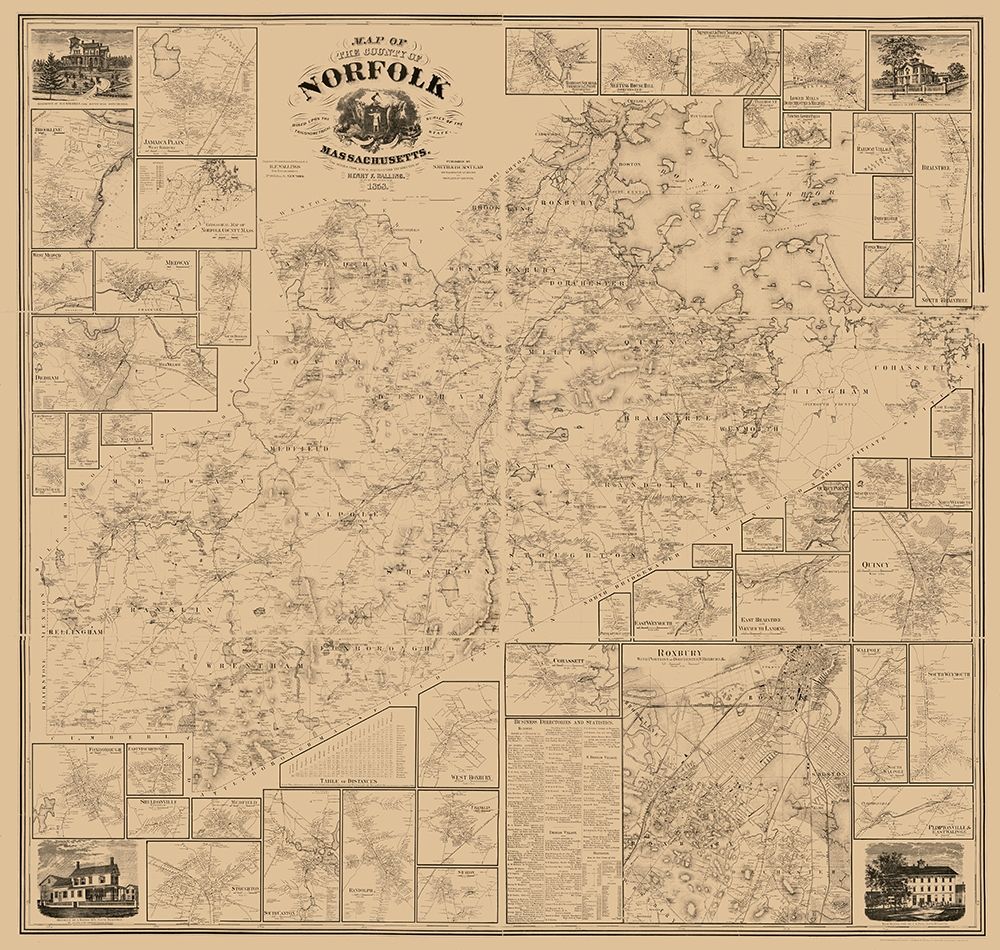 Norfolk County Massachusetts - Walling 1858