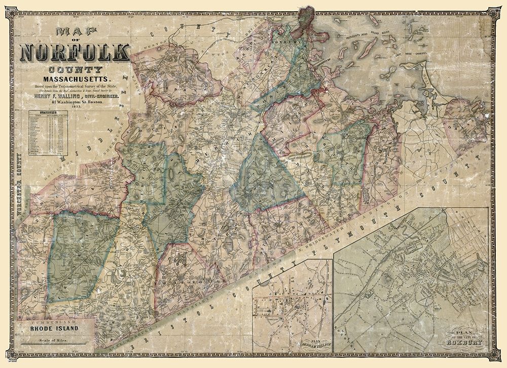Norfolk County Massachusetts - Walling 1853