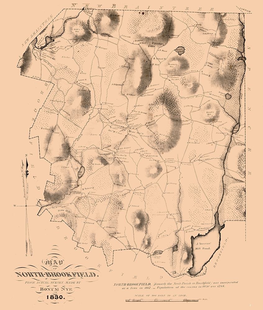 North Brookfield Massachusetts - Nye 1830