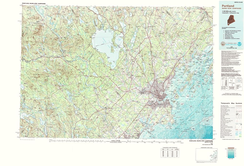 Portland Maine Quad - USGS 1985