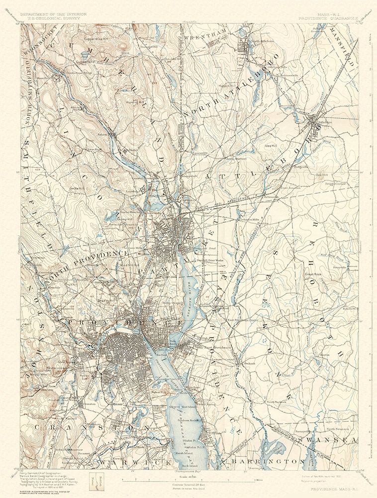 Providence Massachusetts Quad - USGS 1894