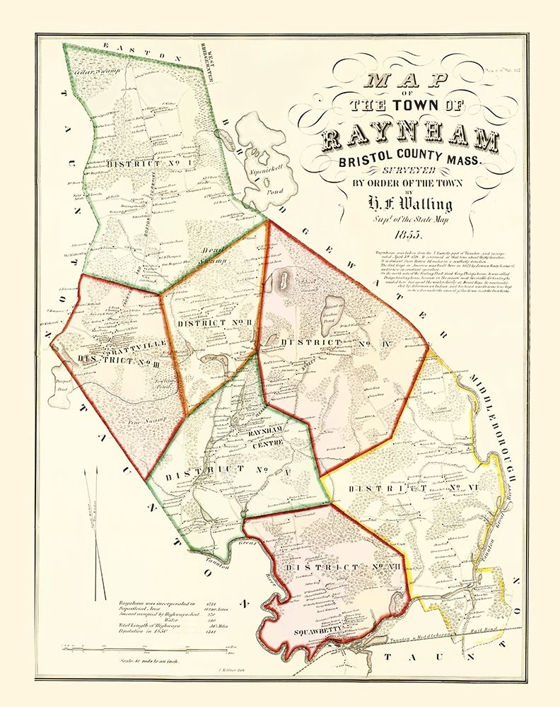 Raynham Massachusetts - Walling 1855