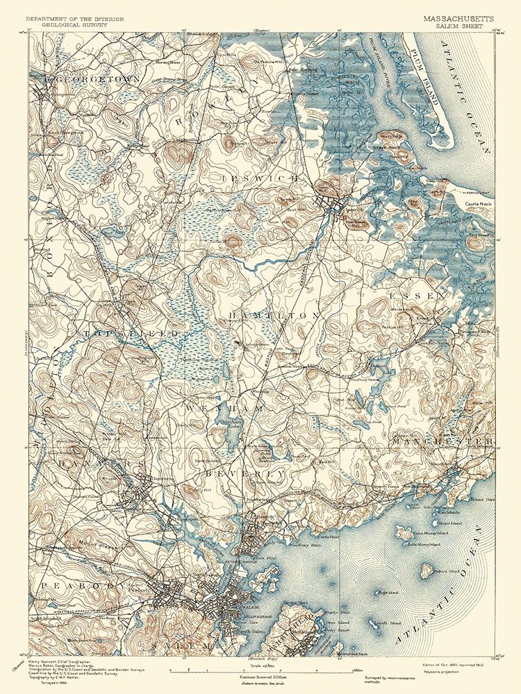 Salem Massachusetts Quad - USGS 1893