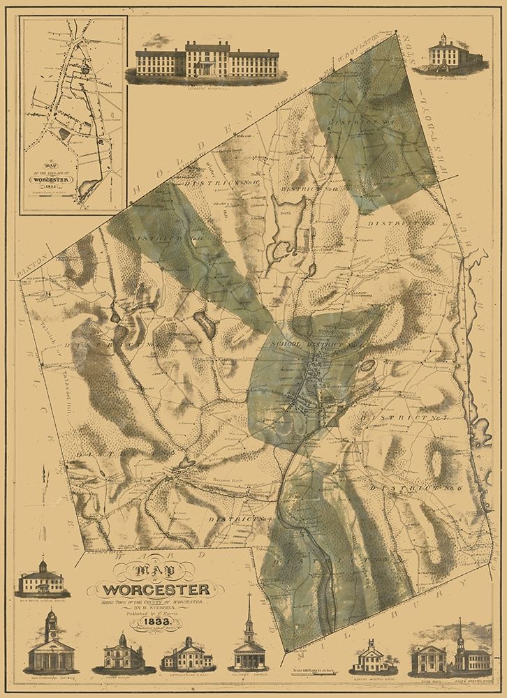 Worcester County Massachusetts - Stebbins 1833