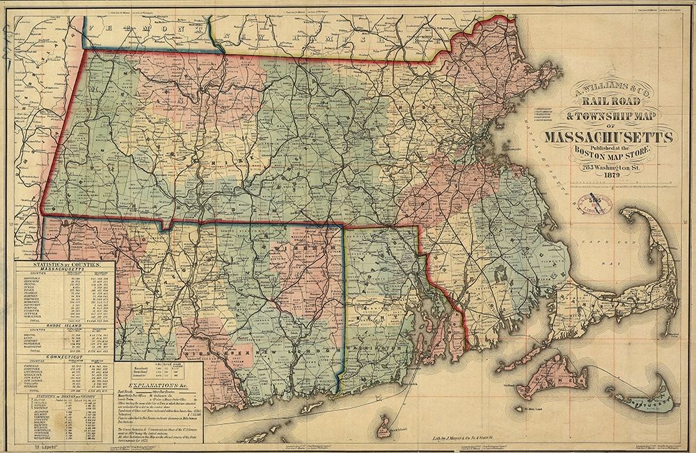 State of Massachusetts Railroads - Williams 1879