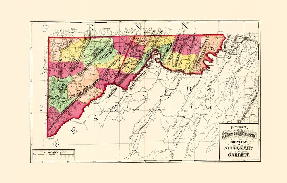 Alleghany  Garret Maryland - Martenet 1873