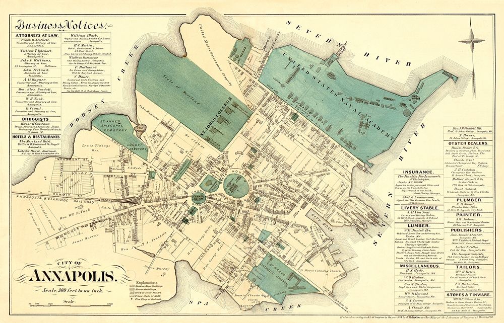 Annapolis Maryland Landowner - Hopkins 1878