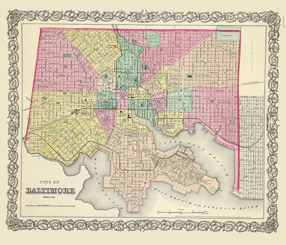Baltimore Maryland - Colton 1856