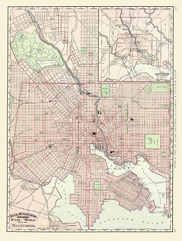 Baltimore Maryland - Rand McNally 1897