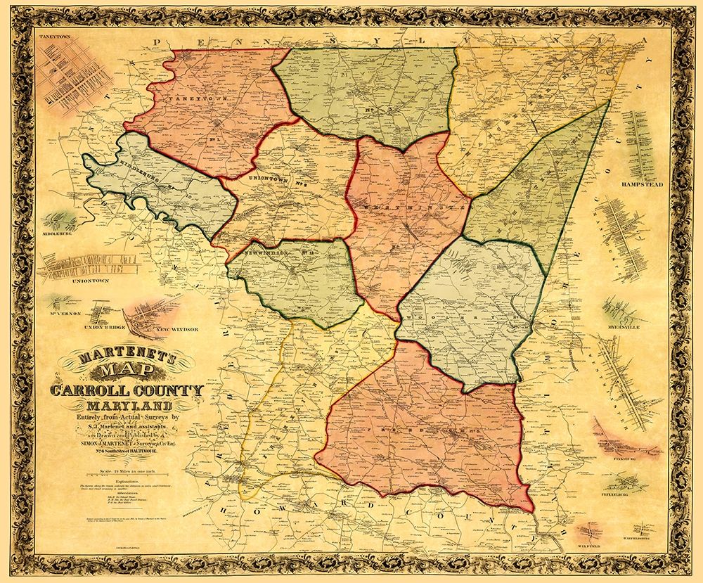 Carroll Maryland Landowner - Martenet 1862
