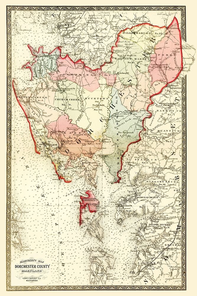 Dorchester Maryland - Martenet 1866