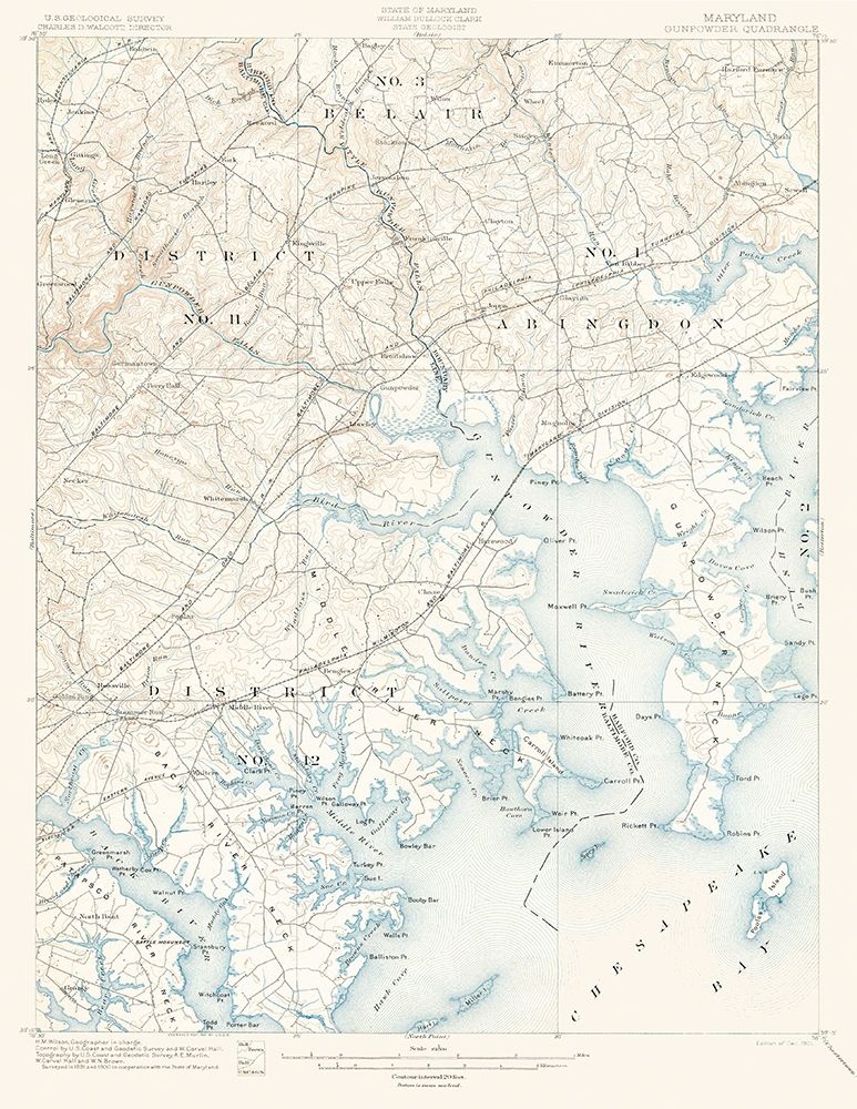 Gunpowder Maryland Pennsylvania Quad - USGS 1901