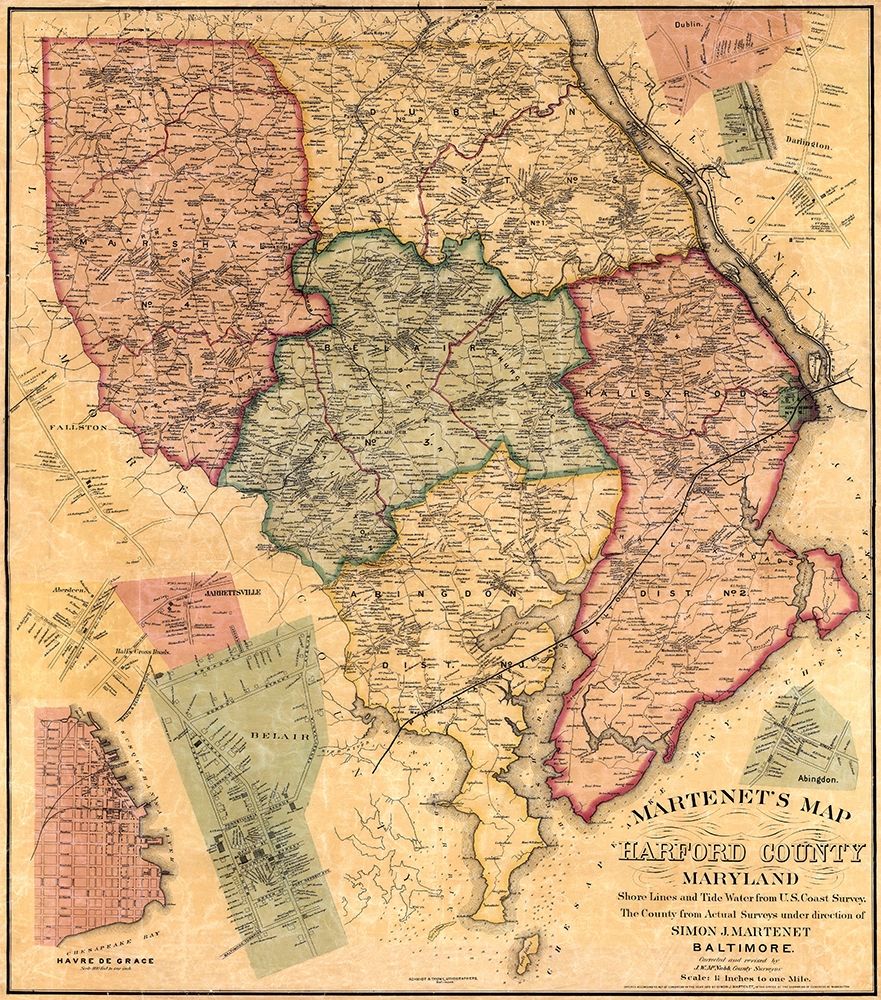 Harford Maryland Landowner - Martenet 1878