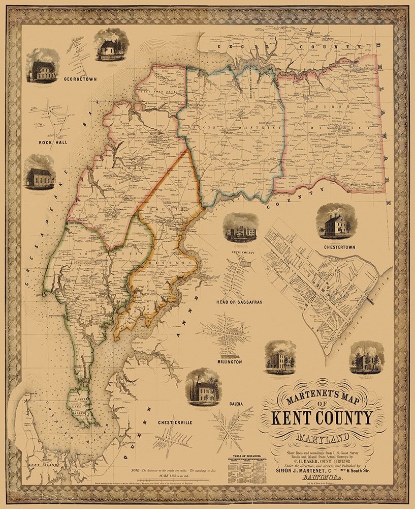 Kent Maryland Landowner - Martenet 1860