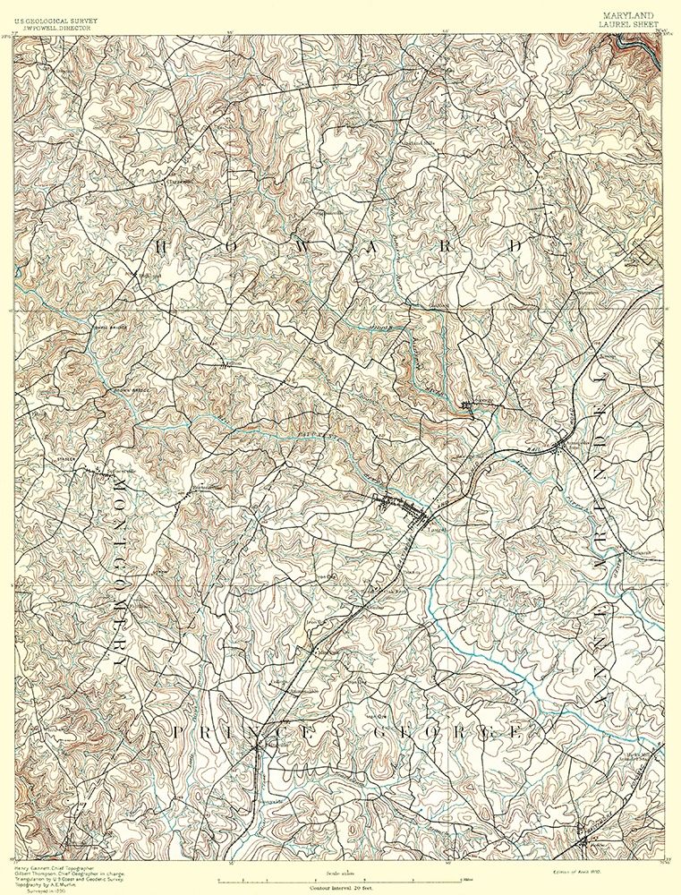 Laurel Maryland Sheet - USGS 1892