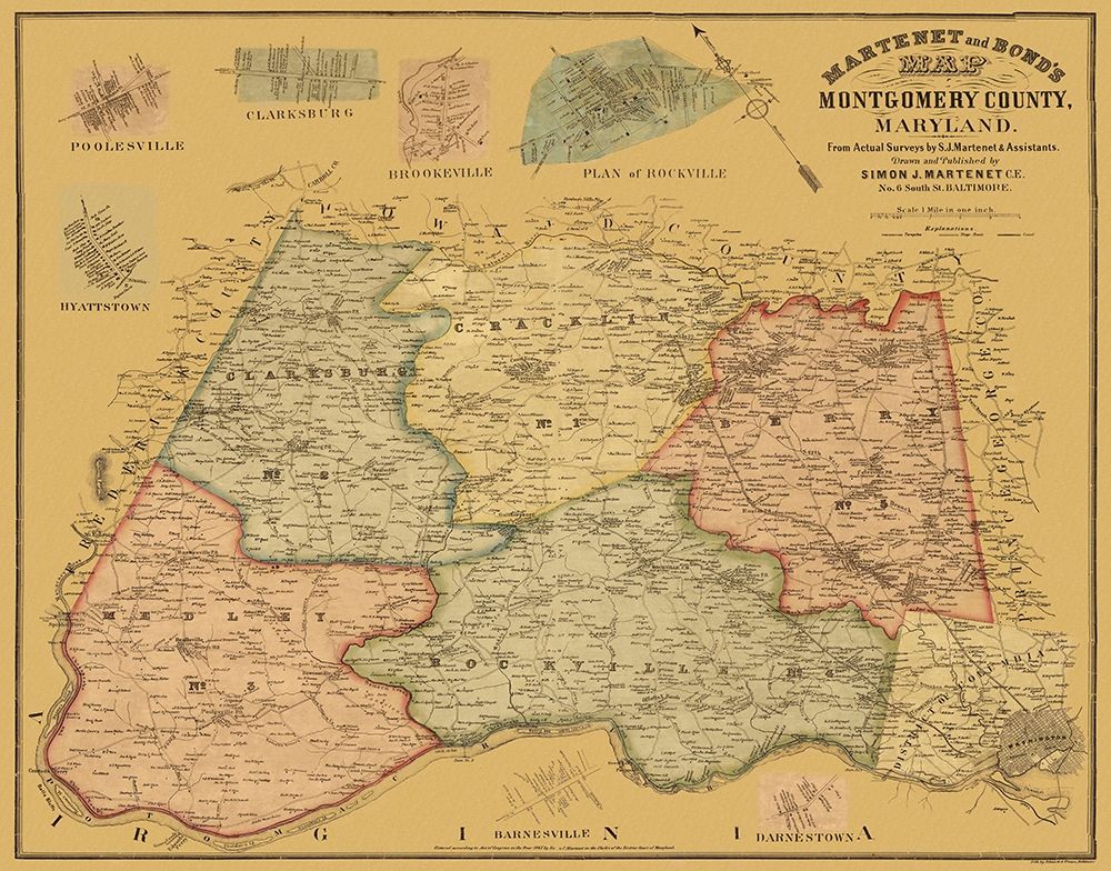 Montgomery Maryland Landowner - Martenet 1865