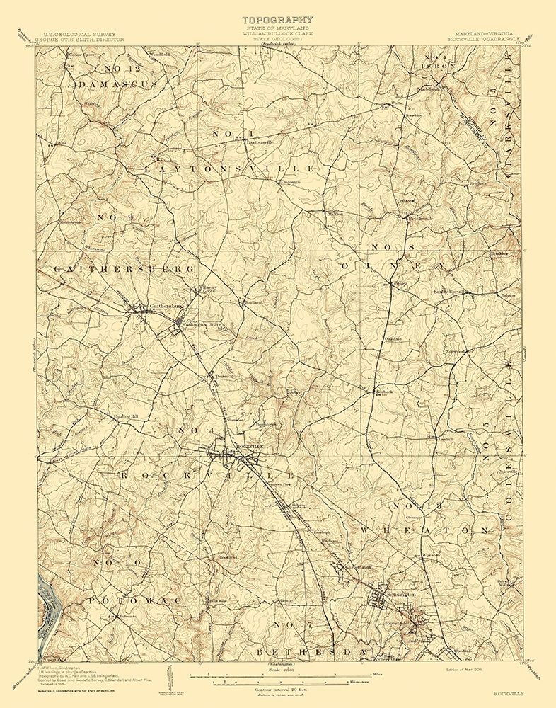 Rockville Maryland Virginia Quad - USGS 1908