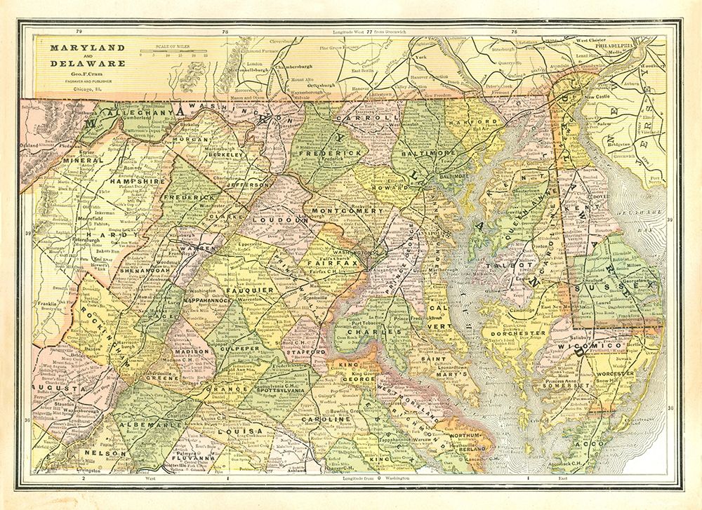 Maryland, Delaware - Cram 1886