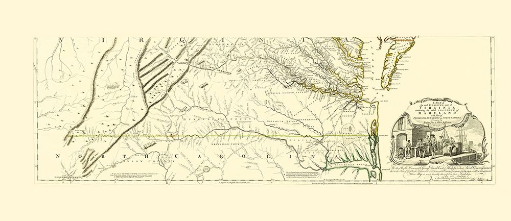 North Carolina, Virginia, Maryland - Jefferys 1776