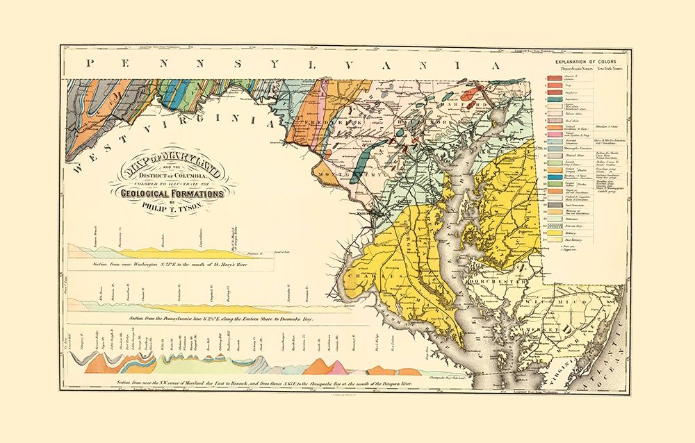 Maryland Maryland Geological - Tyson 1873