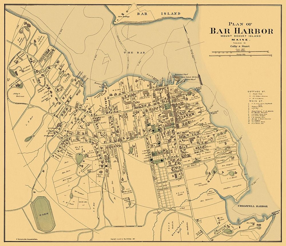 Bar Harbor Maine Landowner - Colby 1887