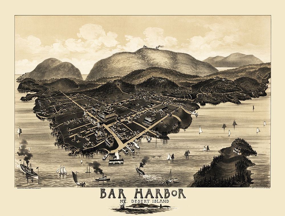 Bar Harbor Mt Desert Island Maine - Morris 1886