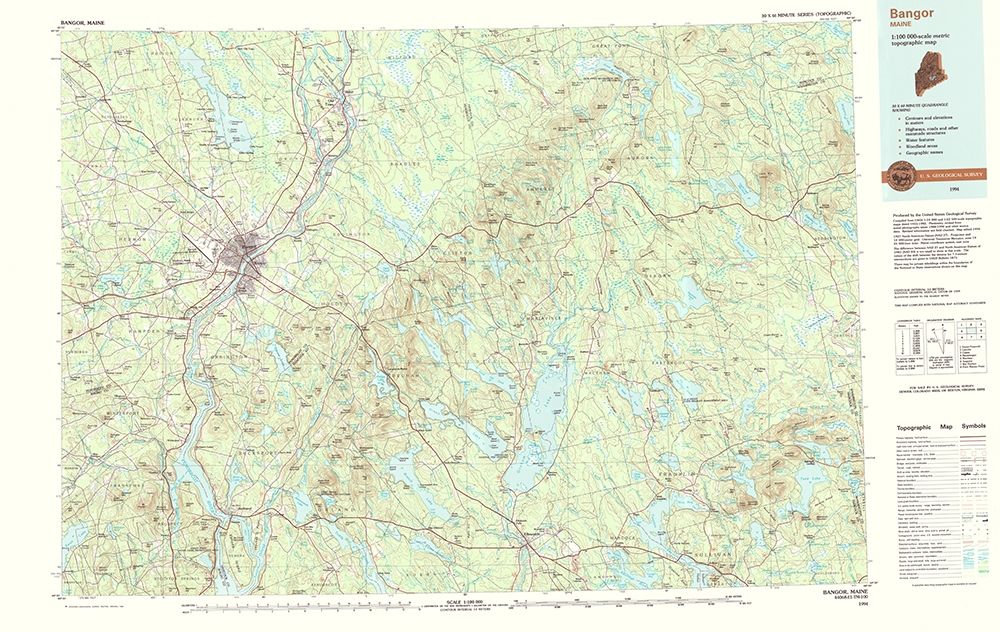 Bangor Maine Quad - USGS 1994
