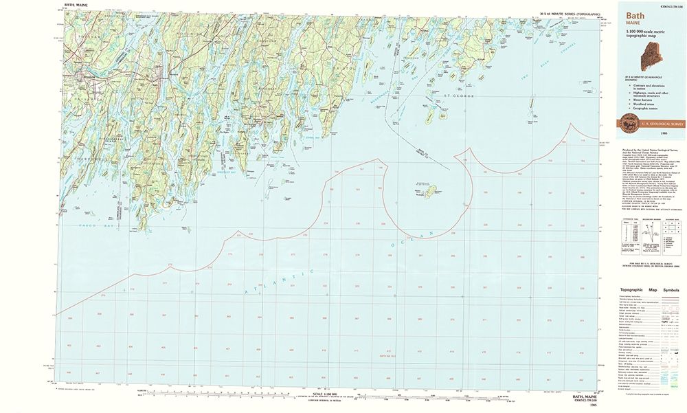 Bath Maine Quad - USGS 1985