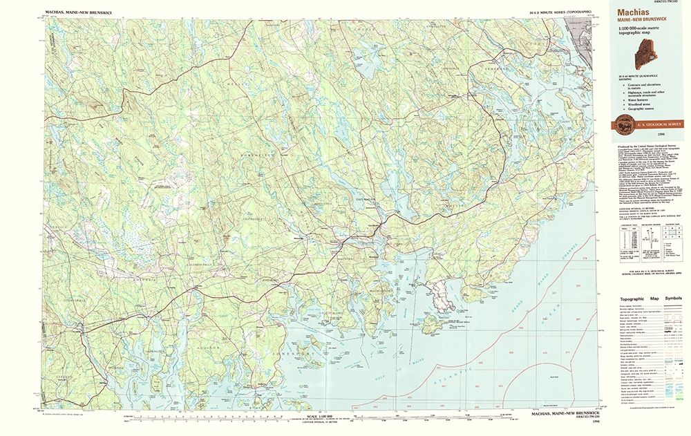 Machias Maine Quad - USGS 1994