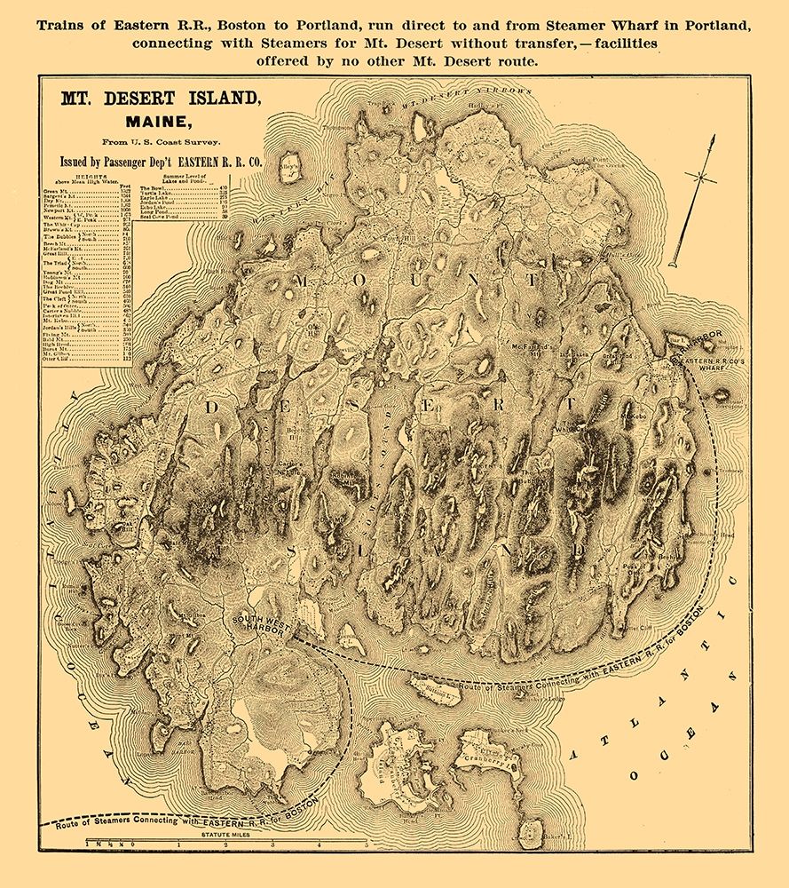 Mount Desert Island Maine - Eastern Railroad Co 1890