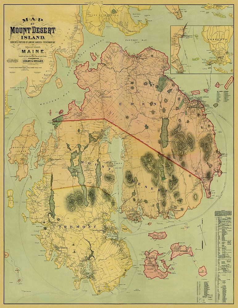 Mount Desert Island Maine Landowner - Colby 1887