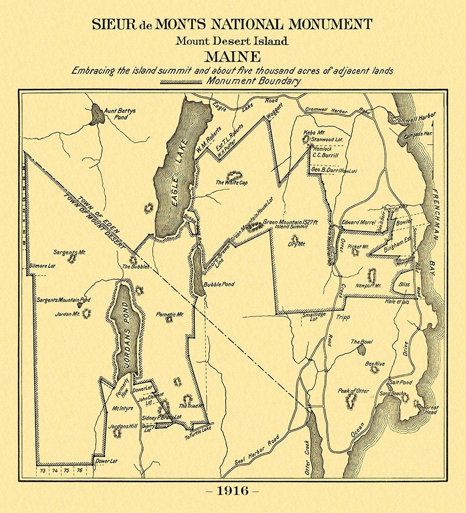 Mount Desert Island Maine - Sieur de Monts 1916