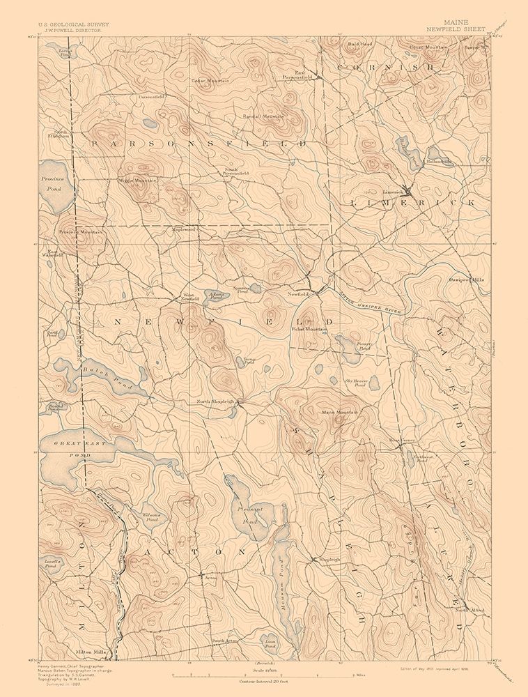 Newfield Maine Sheet - USGS 1893