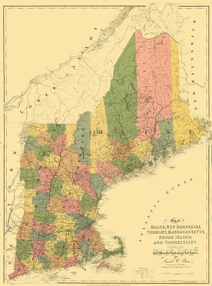 Maine and Surrounding States - Arrowsmith 1839