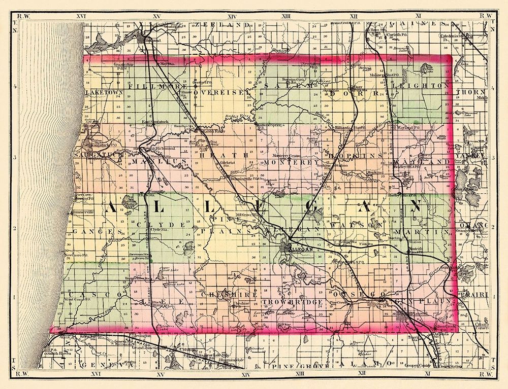 Allegan Michigan - Walling 1873