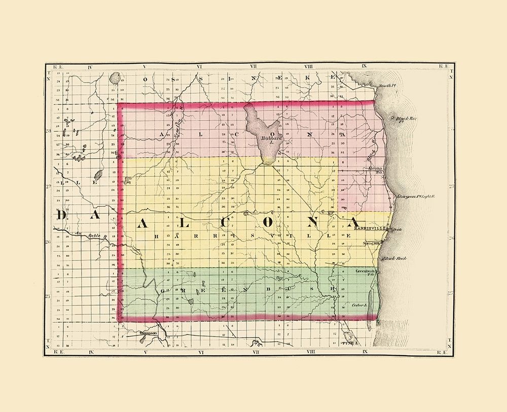 Alcona Michigan - Walling 1873