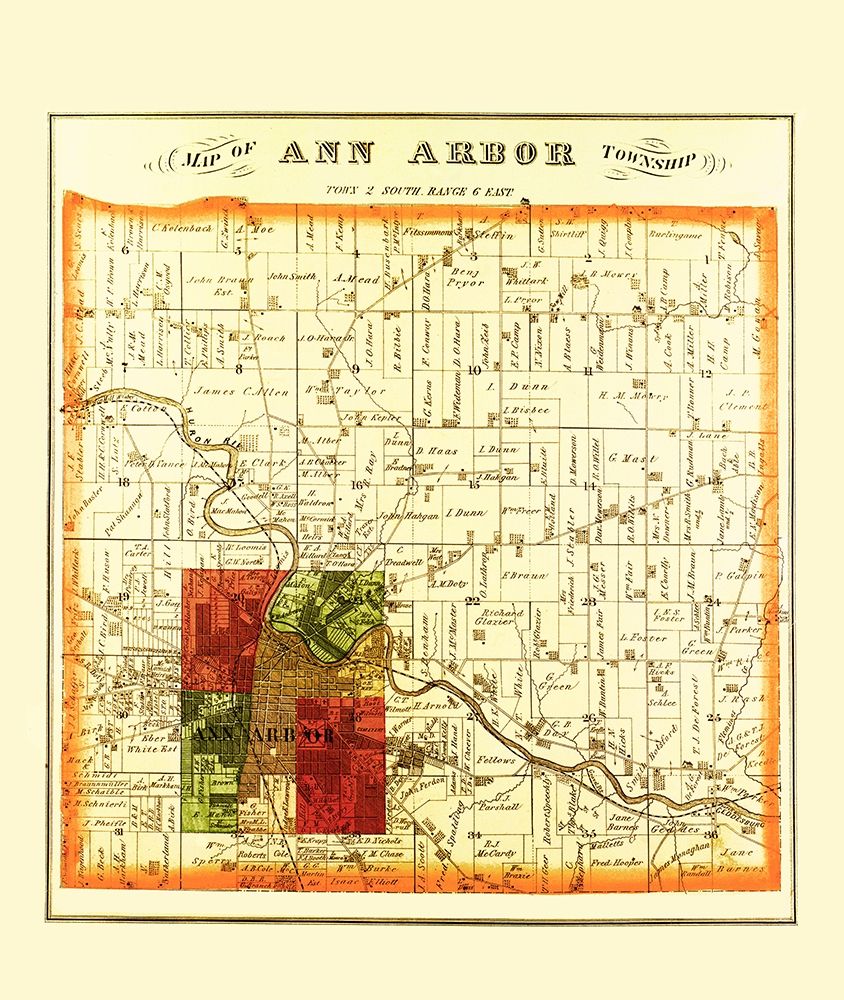 Ann Arbor Michigan Landowner - Everts 1874