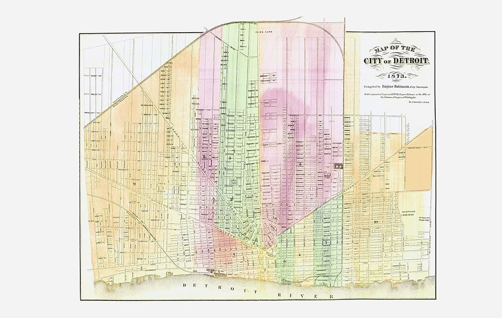 Detroit Michigan Plat - Calvert 1873
