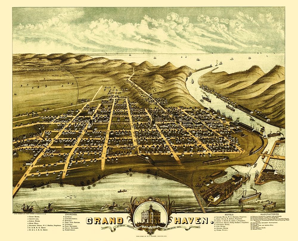 Grand Haven Michigan - Shober 1874