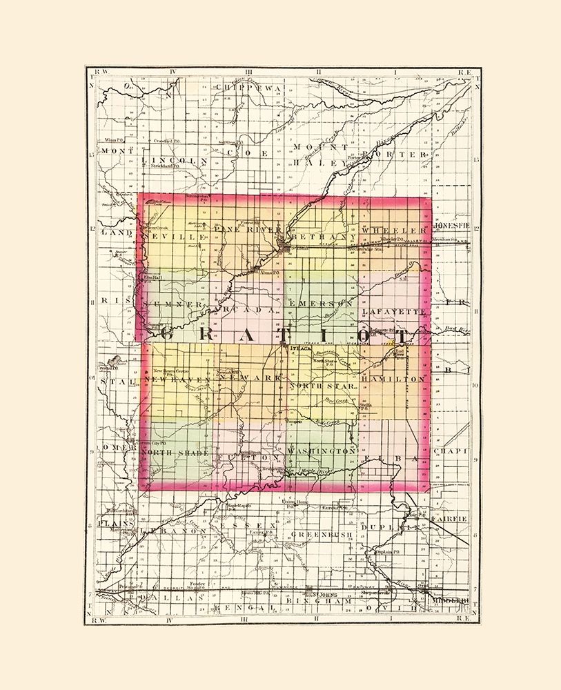 Gratiot Michigan - Walling 1873