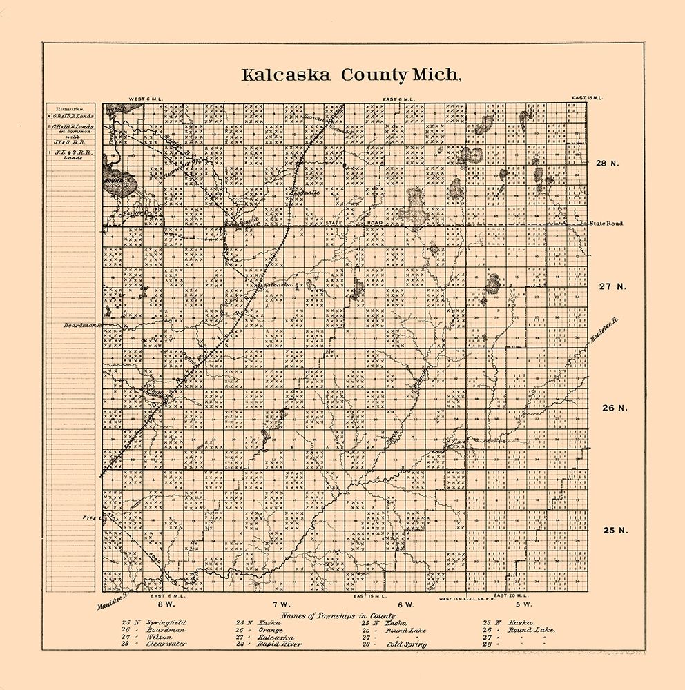 Kalcaska County Michigan - Frost 1878