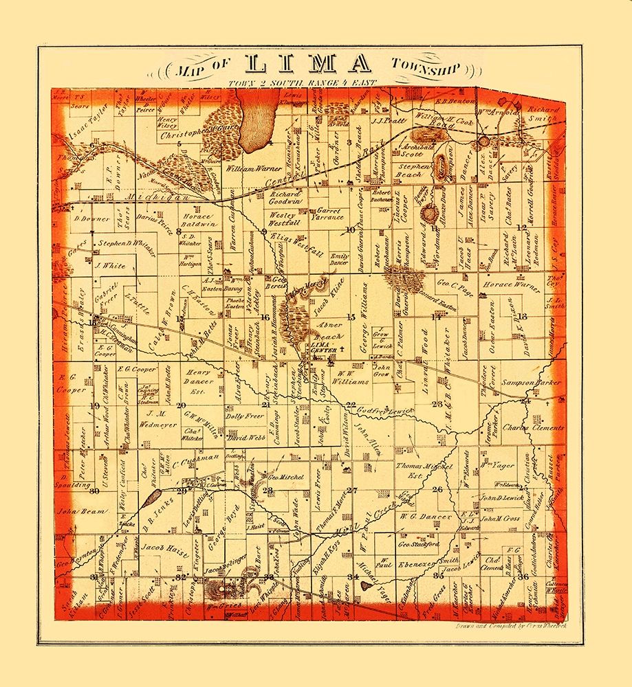 Lima Michigan Landowner - Everts 1874