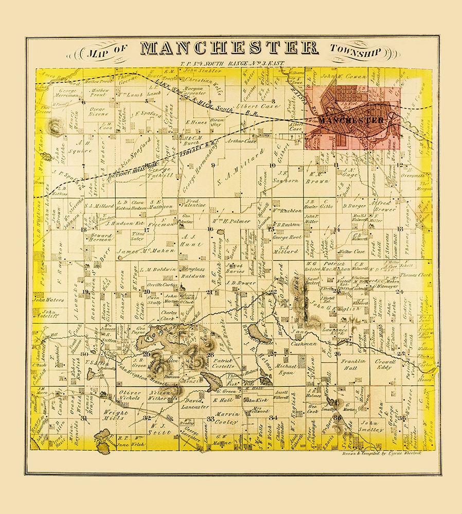 Manchester Michigan Landowner - Everts 1874