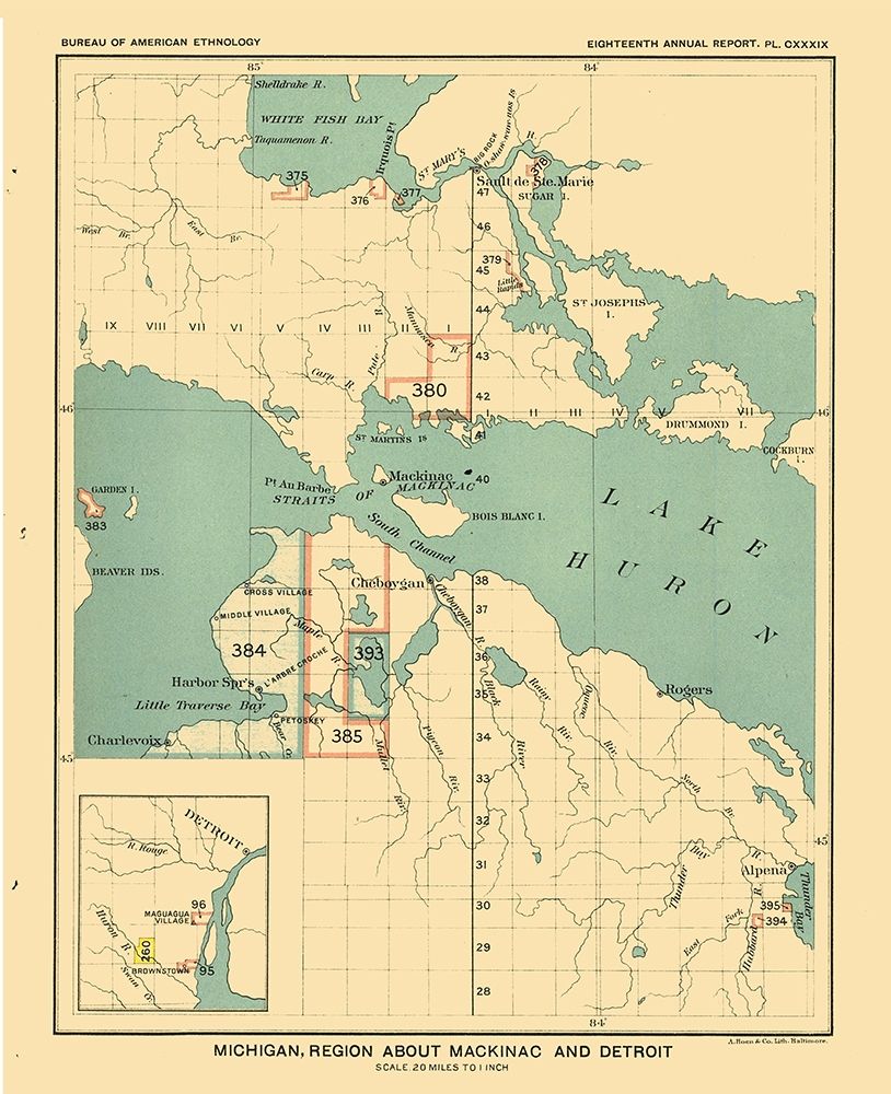 Michigan - Mackinac Detroit - Hoen 1896
